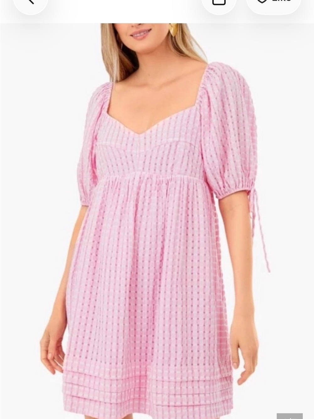 Pink Gingham Layton Mini Dress-Large